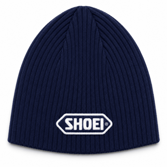 SHOEI Navy & White Ribbed BeanieMerchandiseSHOEI UK