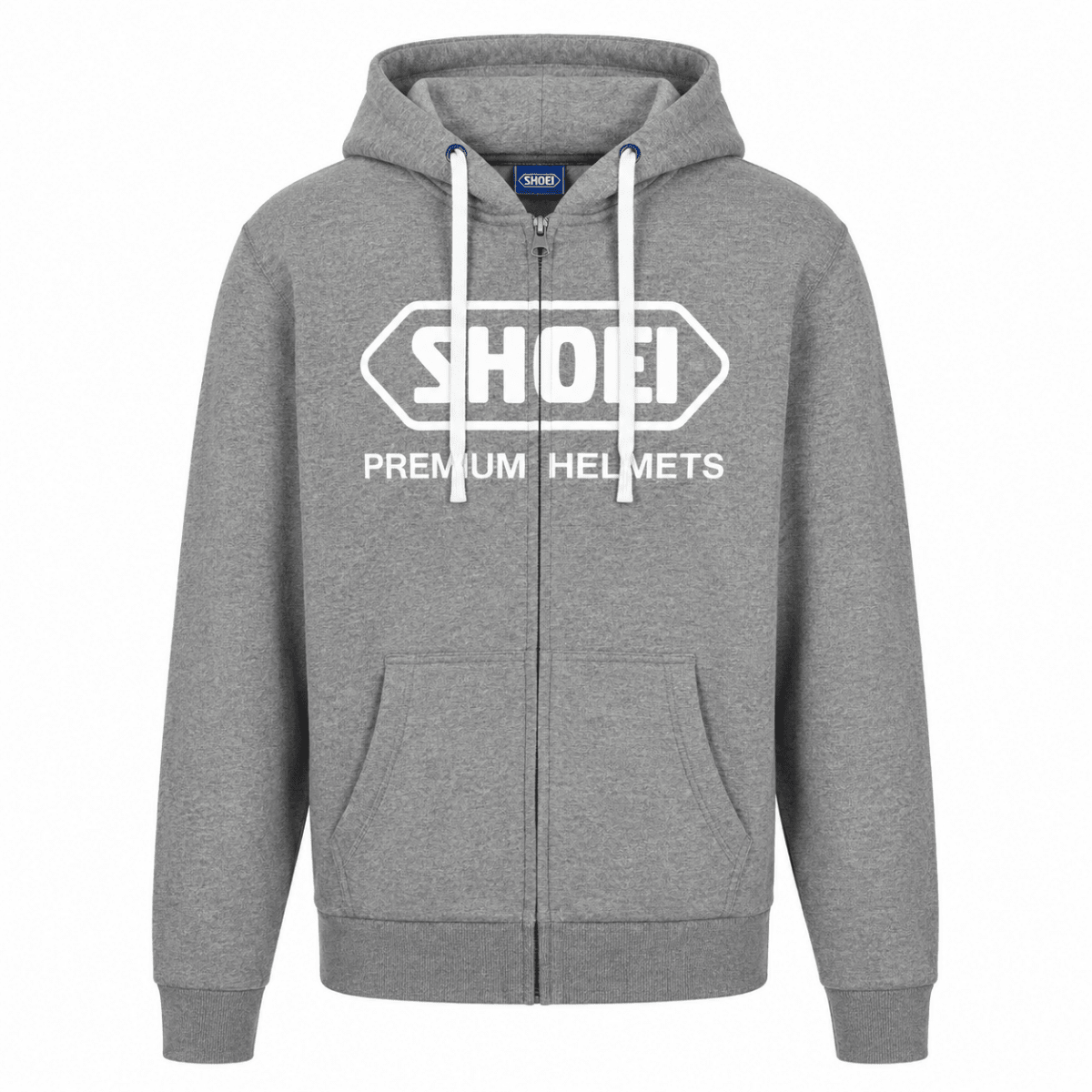 SHOEI Mid Grey Marl & White Zipped HoodieMerchandiseSHOEI UK
