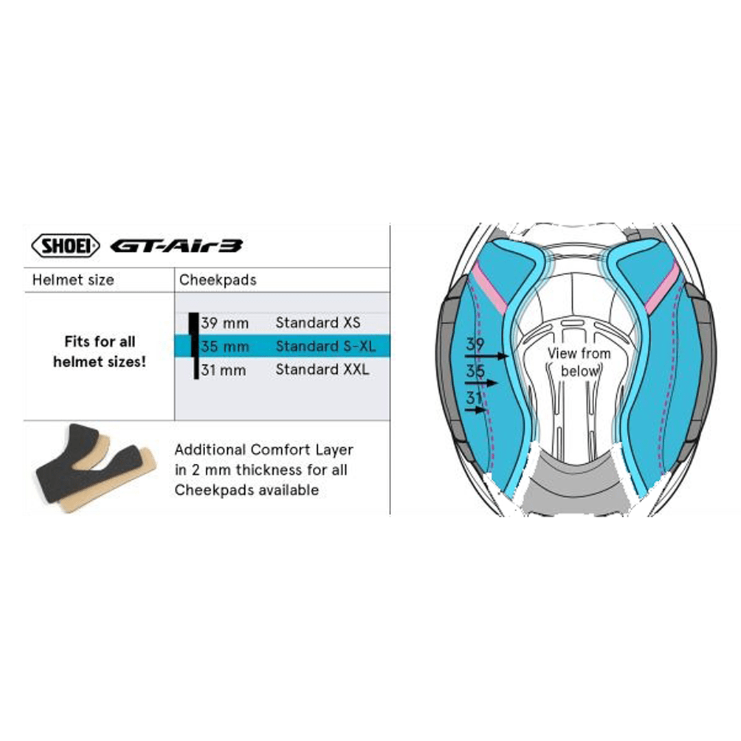 Cheek Pads GT - Air 3 Type RAccessorySHOEI UK