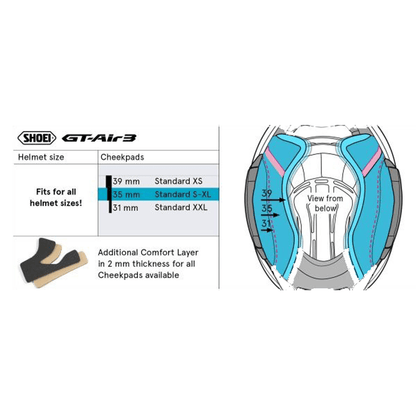 Cheek Pads GT - Air 3 Type RAccessorySHOEI UK